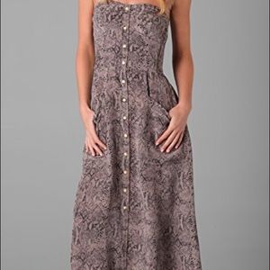 Rebecca Taylor Python Print Strapless Dress